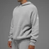 Sports Club-strikkegenser med hette – Athletic Heather Grey