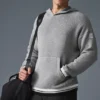 Sports Club-strikkegenser med hette – Athletic Heather Grey