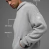 Sports Club-strikkegenser med hette – Athletic Heather Grey