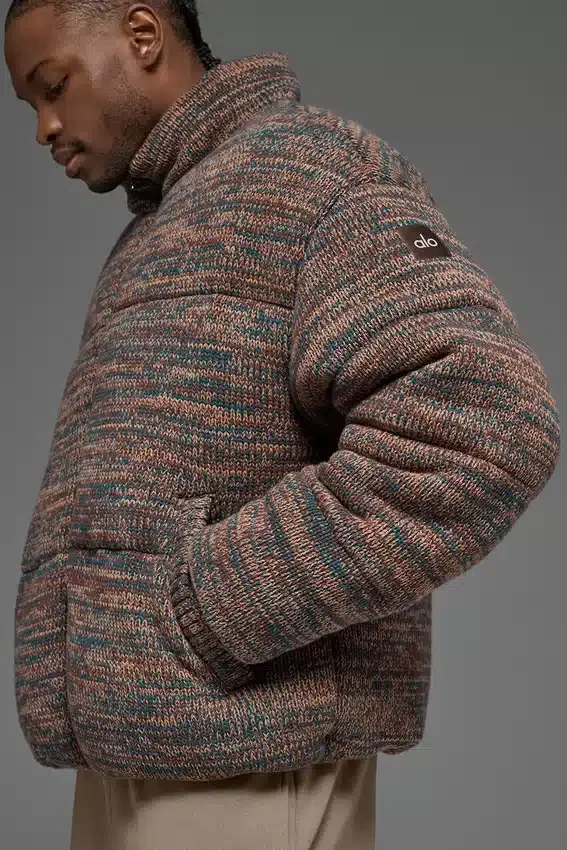 Stage Strikkegenser Puffer – brun mønstret