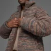 Stage Strikkegenser Puffer – brun mønstret