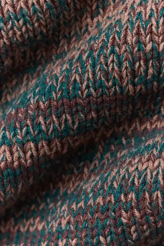 Stage Strikkegenser Puffer – brun mønstret