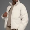Stretch Woven Street Puffer – Bone