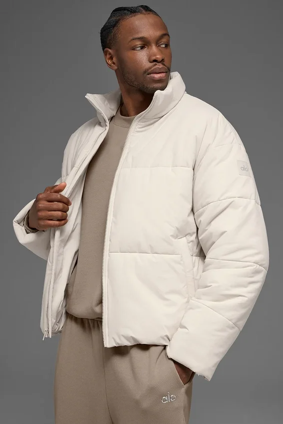 Stretch Woven Street Puffer – Bone