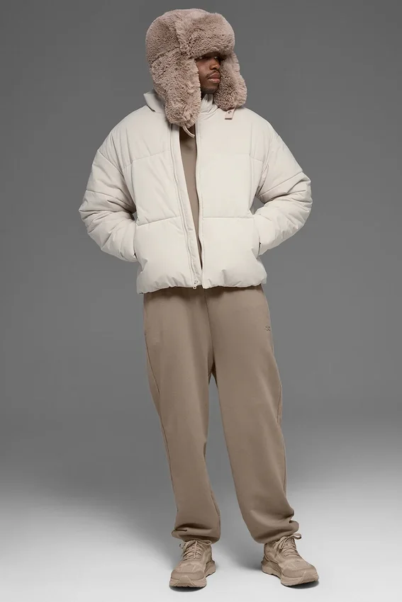 Stretch Woven Street Puffer – Bone