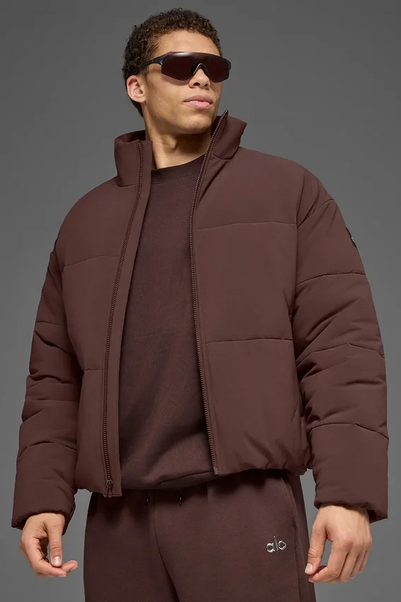 Stretch Woven Street Puffer – Brownstone