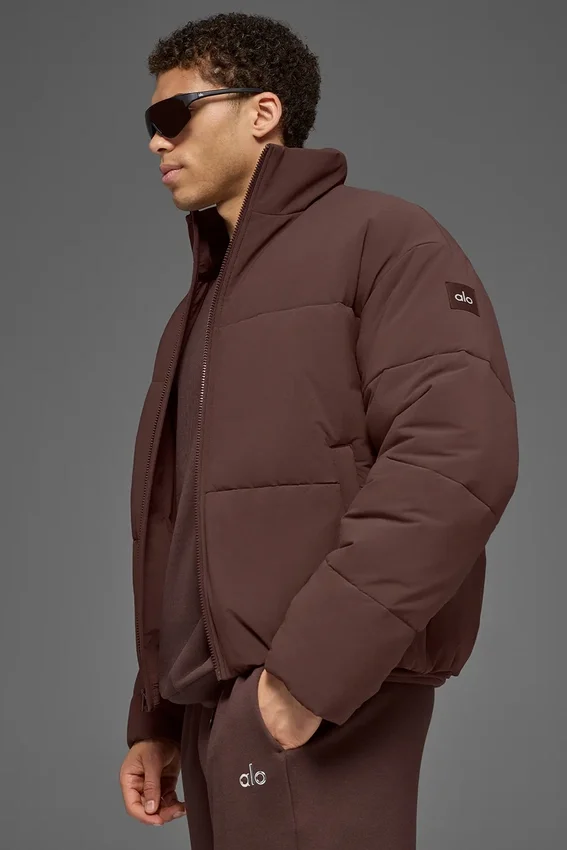 Stretch Woven Street Puffer – Brownstone