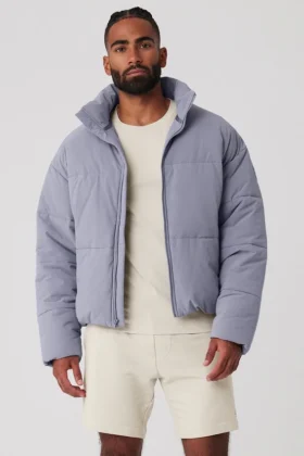 Stretch Woven Street Puffer – Fog