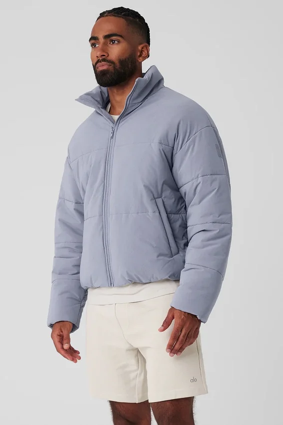 Stretch Woven Street Puffer – Fog