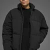 Stretch Woven Street Puffer – svart