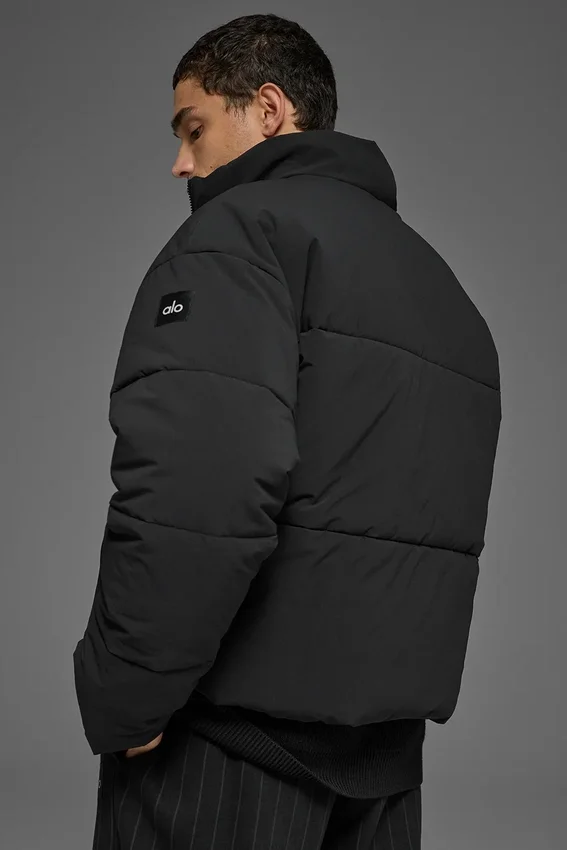 Stretch Woven Street Puffer – svart
