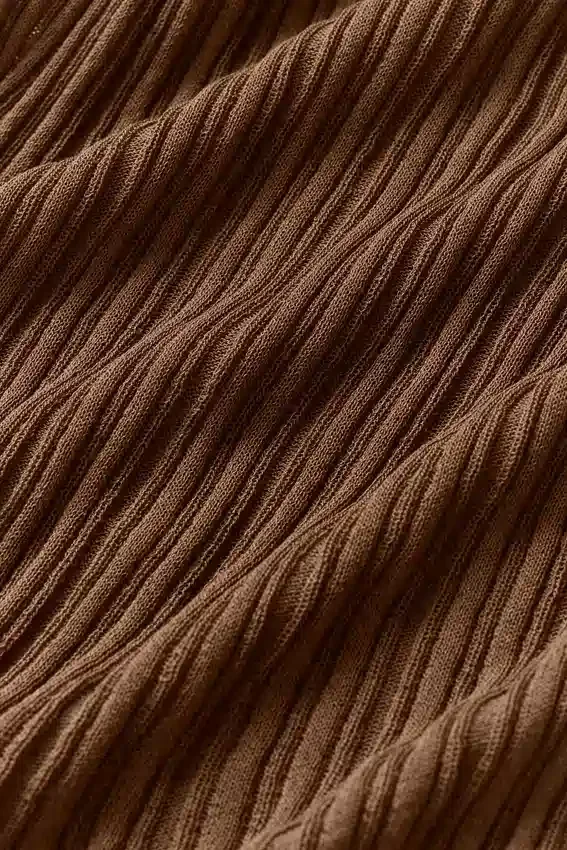 Strikkegenser med knapper – Sunlit – solkysset brun
