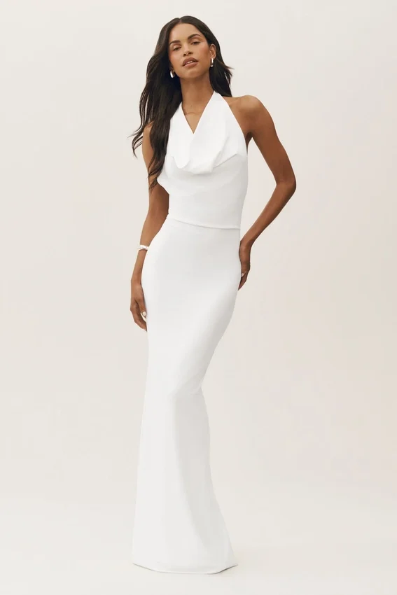 Summer Soiree halterneck-maxidress – hvit