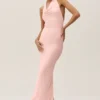 Summer Soiree halterneck-maxidress – solkysset rosa