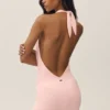 Summer Soiree halterneck-minikjole – solkysset rosa