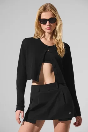 Supernatural Strikkegenser Cardigan – svart