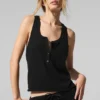 Supernatural Strikkegenser Henley-tank – svart