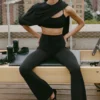 Sway Bootcut-joggebukser – svart