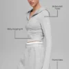 Sway hettegenser med full glidelås – Athletic Heather Grey