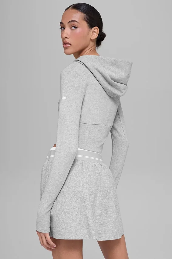 Sway hettegenser med full glidelås – Athletic Heather Grey
