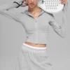 Sway hettegenser med full glidelås – Athletic Heather Grey