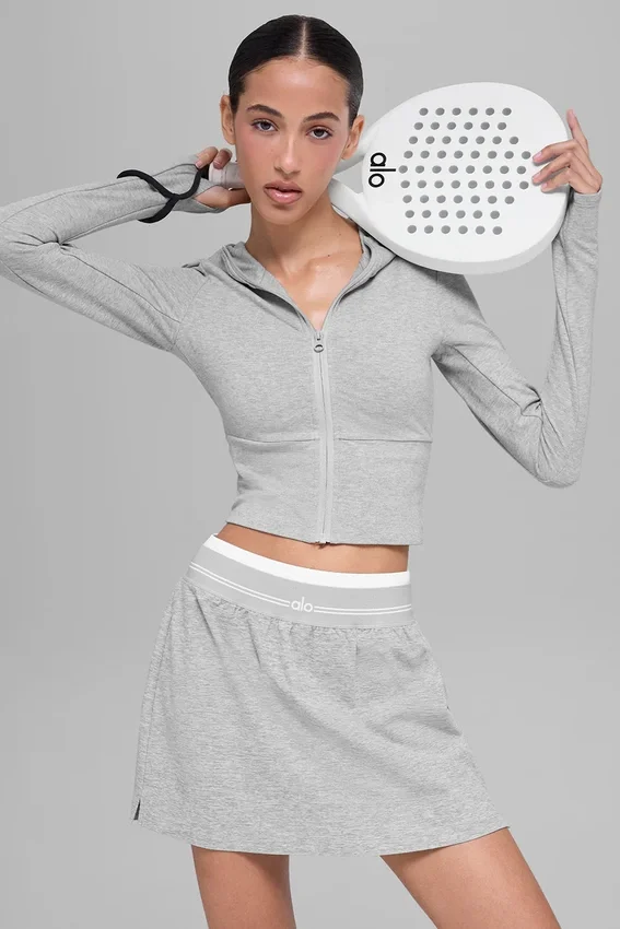 Sway hettegenser med full glidelås – Athletic Heather Grey