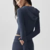 Sway hettegenser med full glidelås – Navy