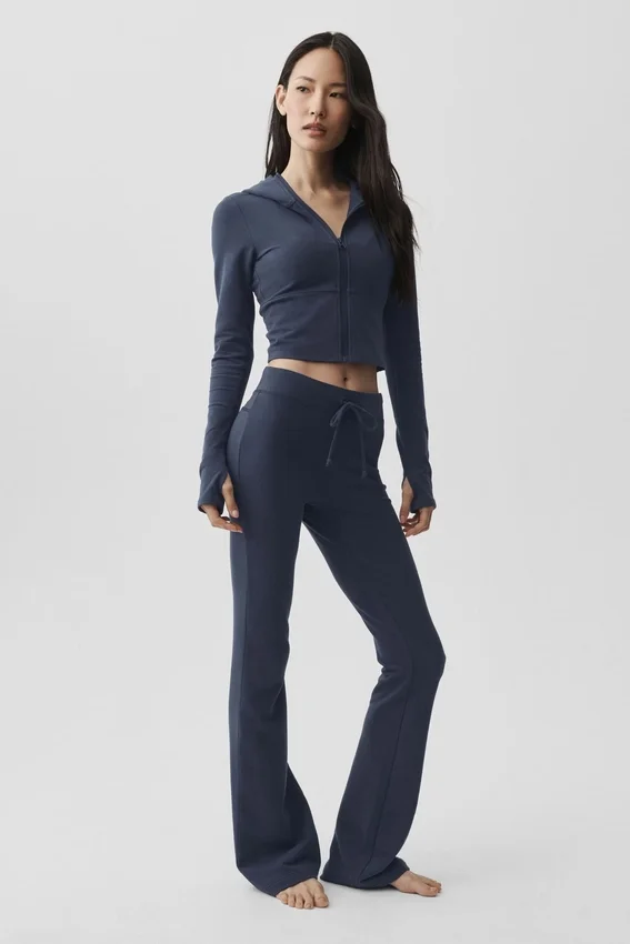 Sway hettegenser med full glidelås – Navy