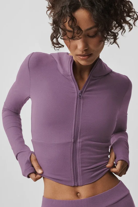 Sway hettegenser med full glidelås – Plum Kiss