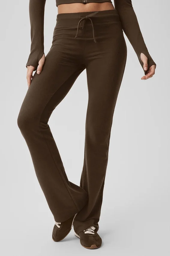 Sway joggebukser med bootcut – Espresso