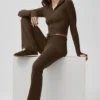 Sway joggebukser med bootcut – Espresso