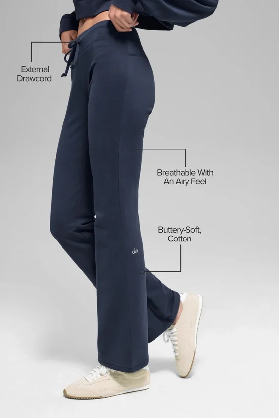 Sway joggebukser med bootcut – marineblå