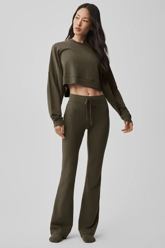 Sway joggebukser med utvidet ben – Olive Tree