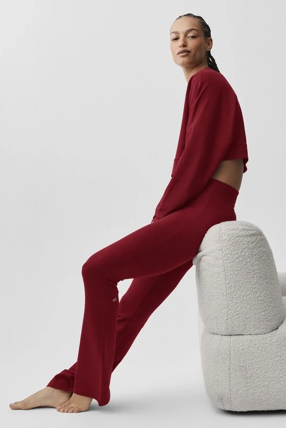 Sway joggebukser med utvidet ben – Summer Romance Red