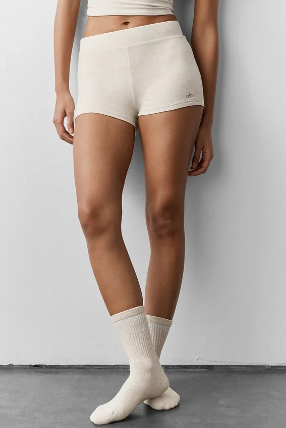 Sway My Way Micro Shorts – Oatmeal Heather