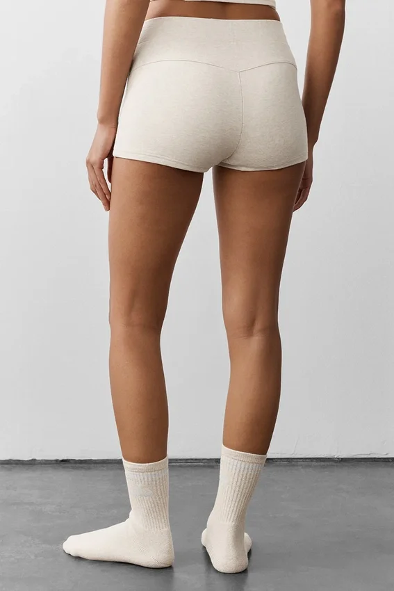 Sway My Way Micro Shorts – Oatmeal Heather