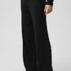 Sweater Knit Mid-Rise Unwind Wide Leg Bukser – Black