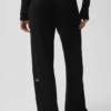 Sweater Knit Mid-Rise Unwind Wide Leg Bukser – Black