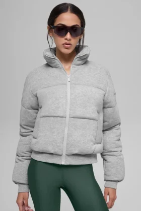 Sweatshirt-pufferjakke – Athletic Heather Grey