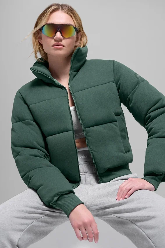 Sweatshirt-pufferjakke – kløvergrønn
