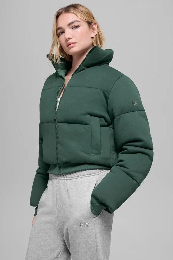 Sweatshirt-pufferjakke – kløvergrønn