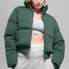 Sweatshirt-pufferjakke – kløvergrønn