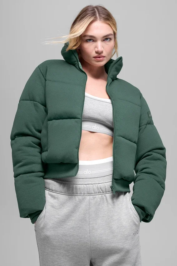 Sweatshirt-pufferjakke – kløvergrønn