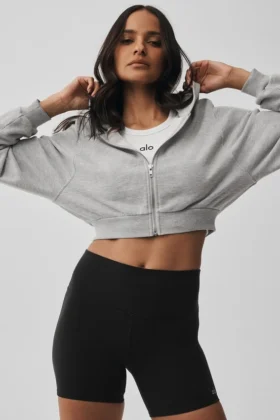 Sweet Escape-hettegenser med glidelås – Athletic Heather Grey