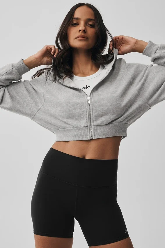 Sweet Escape-hettegenser med glidelås – Athletic Heather Grey