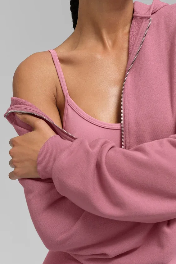 Sweet Escape hettegenser med glidelås – Pink Wild Rose
