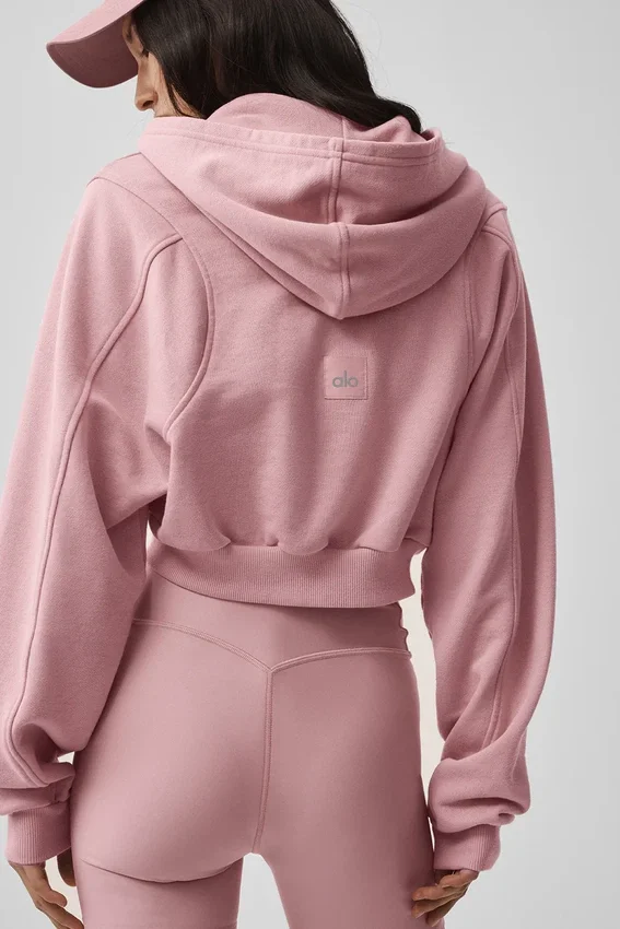Sweet Escape hettegenser med glidelås – Vintage Pink