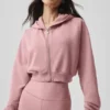 Sweet Escape hettegenser med glidelås – Vintage Pink