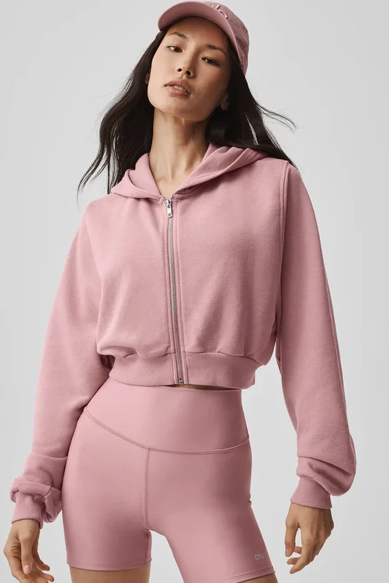 Sweet Escape hettegenser med glidelås – Vintage Pink