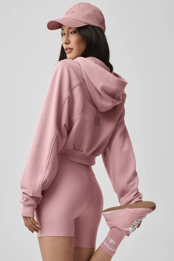 Sweet Escape hettegenser med glidelås – Vintage Pink